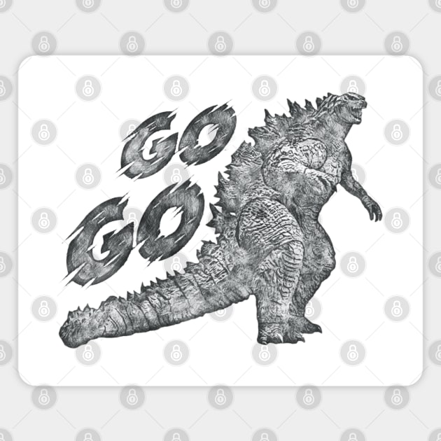 Go Go Godzilla Magnet by karutees